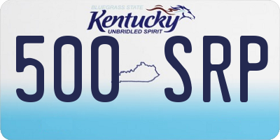 KY license plate 500SRP
