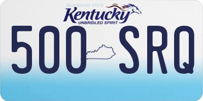 KY license plate 500SRQ
