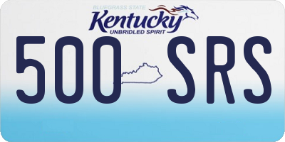 KY license plate 500SRS