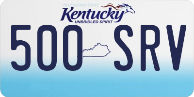 KY license plate 500SRV