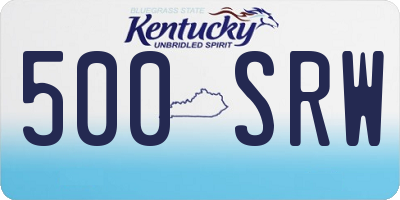 KY license plate 500SRW