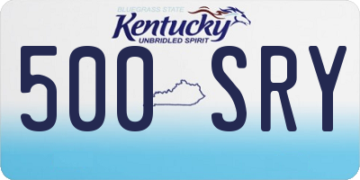 KY license plate 500SRY