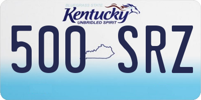KY license plate 500SRZ