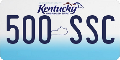 KY license plate 500SSC