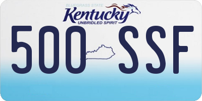 KY license plate 500SSF