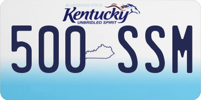 KY license plate 500SSM
