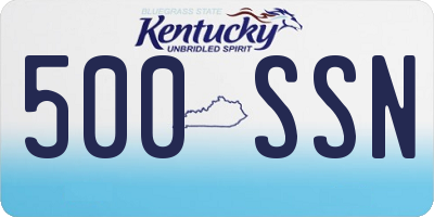 KY license plate 500SSN
