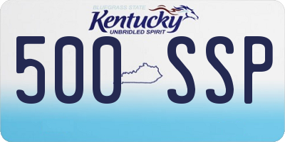KY license plate 500SSP