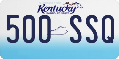 KY license plate 500SSQ