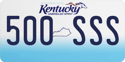 KY license plate 500SSS