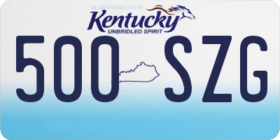 KY license plate 500SZG