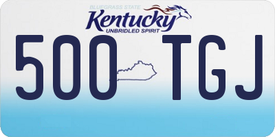 KY license plate 500TGJ