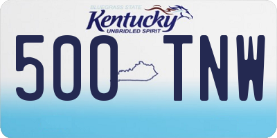 KY license plate 500TNW