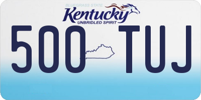 KY license plate 500TUJ