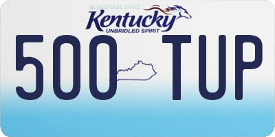 KY license plate 500TUP