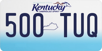 KY license plate 500TUQ