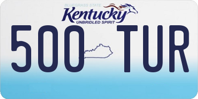 KY license plate 500TUR