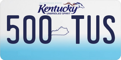 KY license plate 500TUS