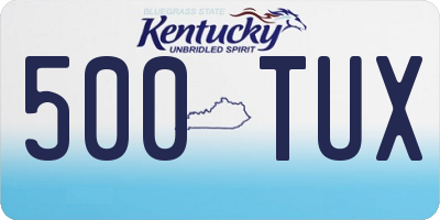 KY license plate 500TUX