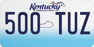 KY license plate 500TUZ