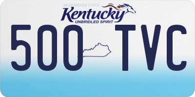 KY license plate 500TVC