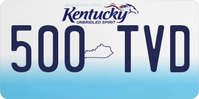 KY license plate 500TVD