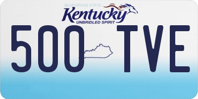 KY license plate 500TVE