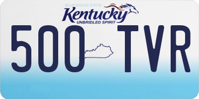 KY license plate 500TVR