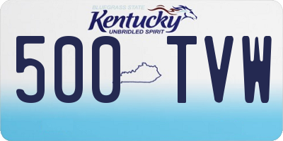 KY license plate 500TVW