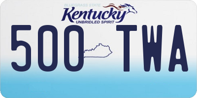 KY license plate 500TWA