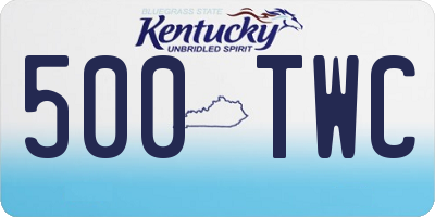 KY license plate 500TWC
