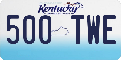 KY license plate 500TWE