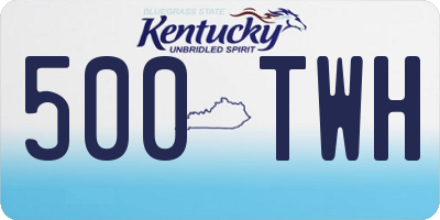 KY license plate 500TWH