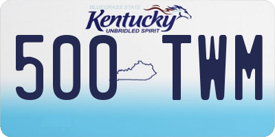 KY license plate 500TWM