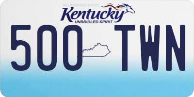 KY license plate 500TWN