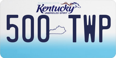 KY license plate 500TWP
