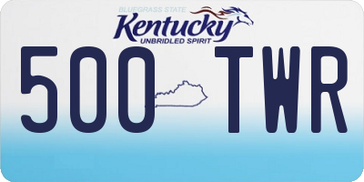 KY license plate 500TWR