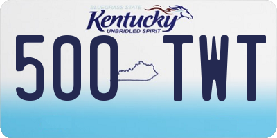 KY license plate 500TWT