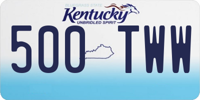 KY license plate 500TWW
