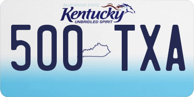 KY license plate 500TXA