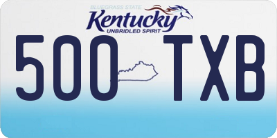 KY license plate 500TXB