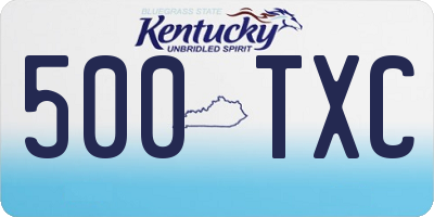 KY license plate 500TXC
