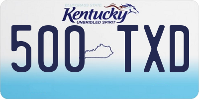 KY license plate 500TXD