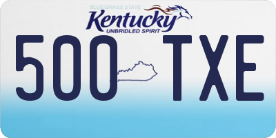 KY license plate 500TXE