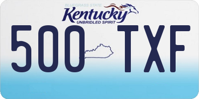 KY license plate 500TXF