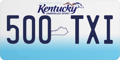 KY license plate 500TXI