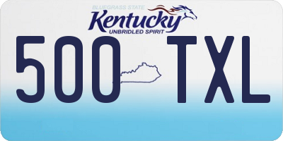 KY license plate 500TXL
