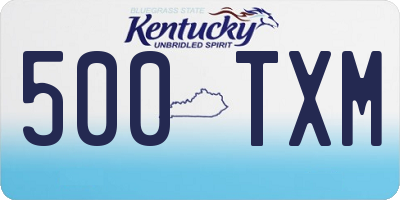 KY license plate 500TXM