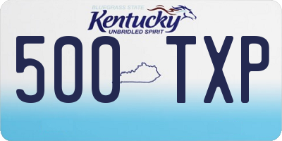KY license plate 500TXP