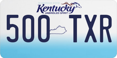 KY license plate 500TXR